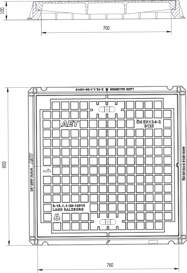 Poklop WGSK7070-125